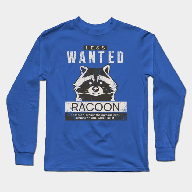 Racoon less wanted, funny, adorable trash panda mugshot Long Sleeve T-Shirt by croquis design